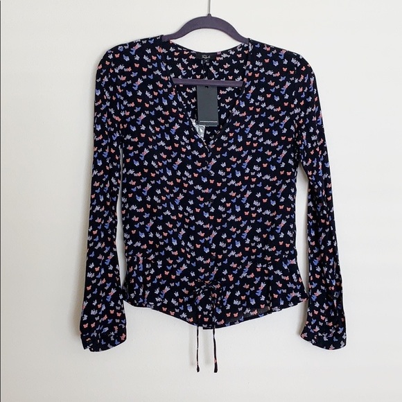 Rails Tops - Rails Beaux Mariposa Button Up Blouse Black XS NEW